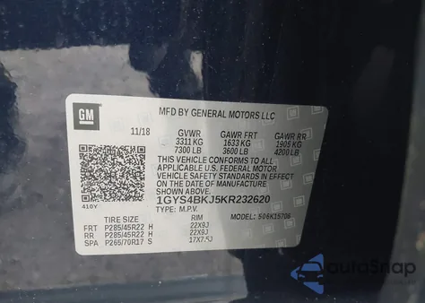 2019 Cadillac Escalade Luxury from USA, damaged, VIN 1GYS4BKJ5KR232620